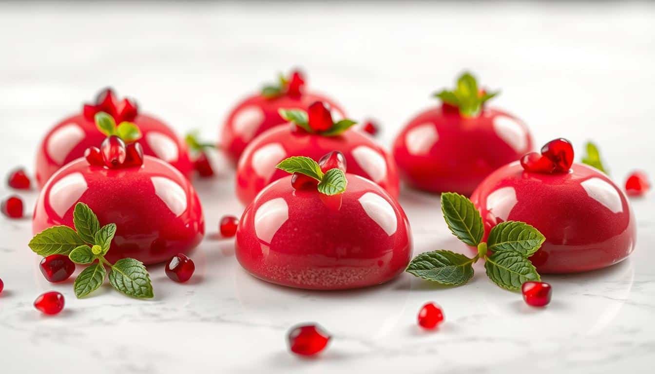Glossy Pomegranate Mousse Domes